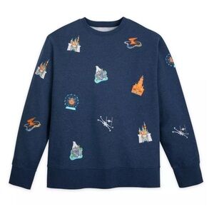 Disneyland Embroidered Icons Sweatshirt Sleeping Beauty Castle Matterhorn Cars S